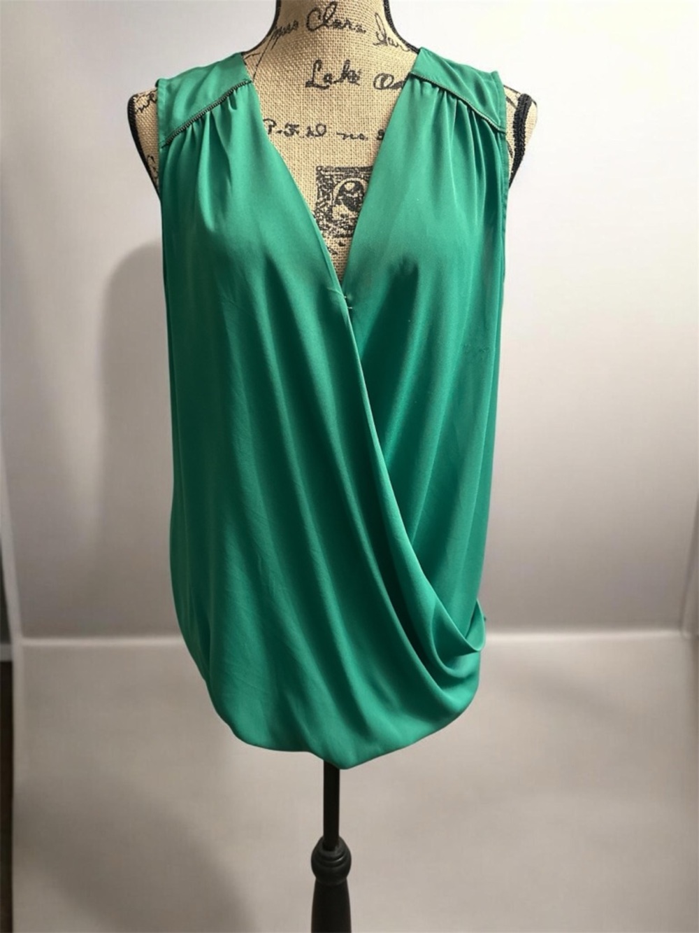 INC International Concepts Emerald Draped V-Neck Sleeveless Camisole